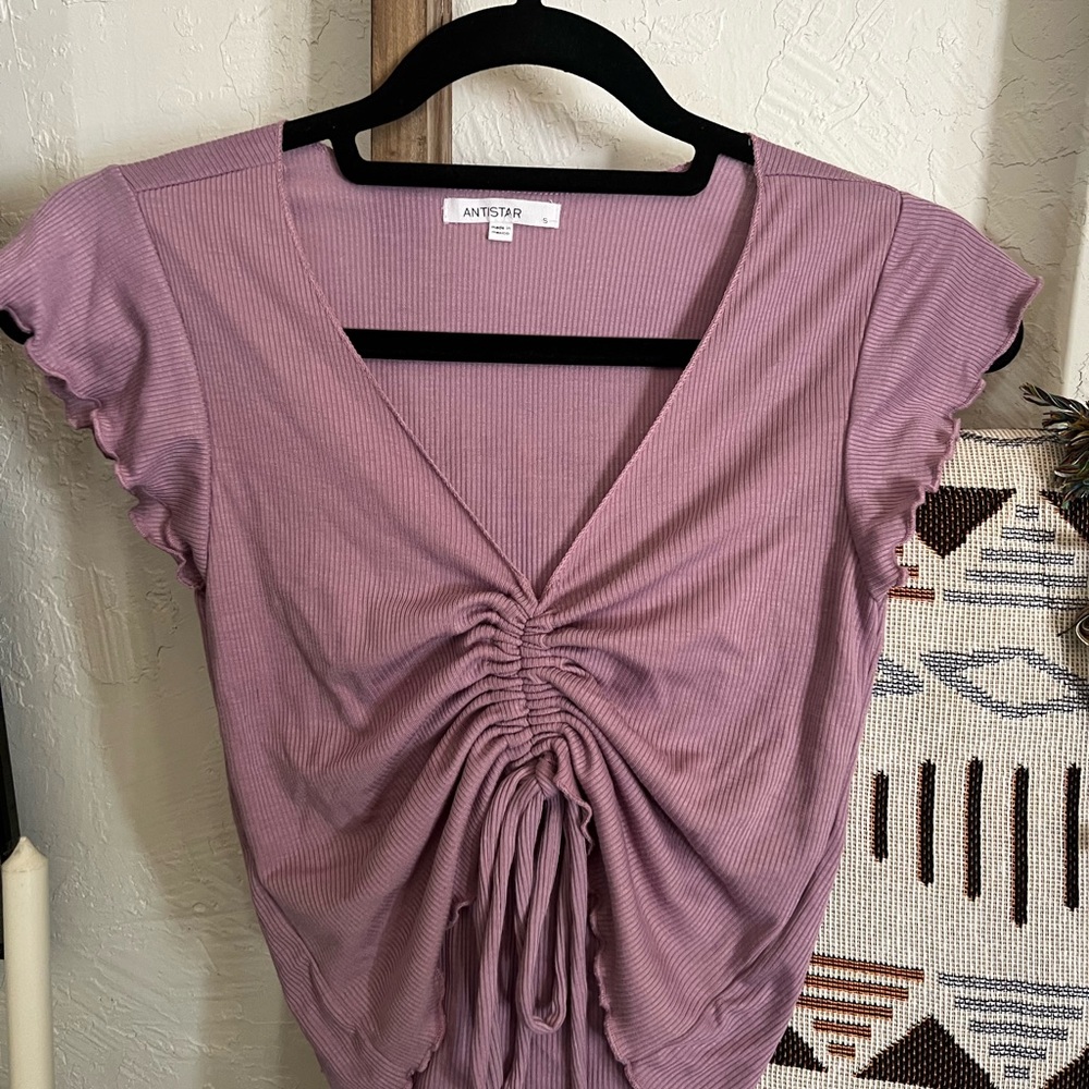 Women's Purple Ruched Top